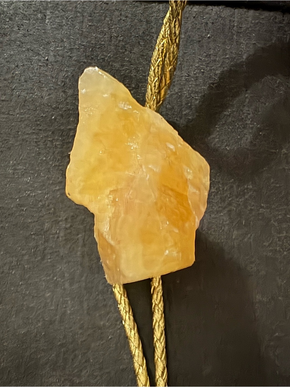 Gold-Tone Men's Bolo Tie with Amber Stone Accent